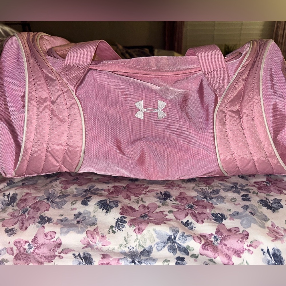 Pink Under Armour medium sized duffle bag